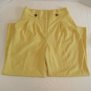 Ann Taylor Yellow High-Waist Wide-Leg Pants